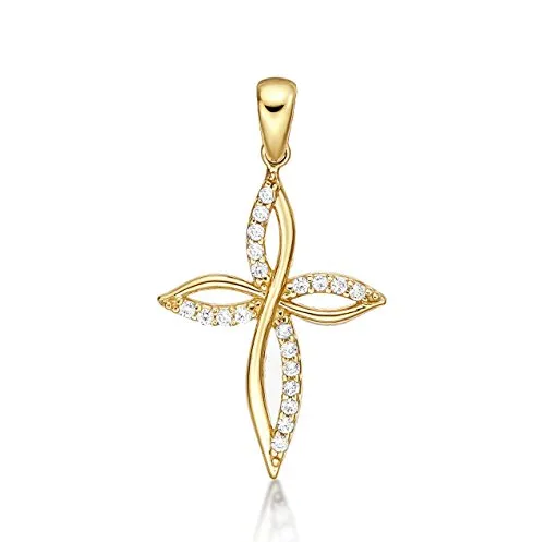 Diamond Treats Croce Collana Oro Giallo 9kt 2,8cm