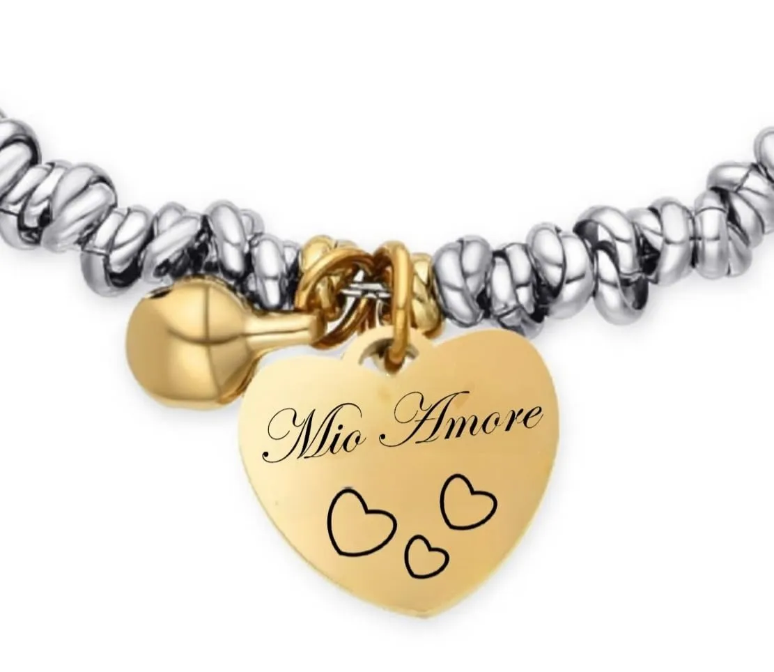 Dada Gioielli Amore Campanella e Cuore bracciale oro e oro