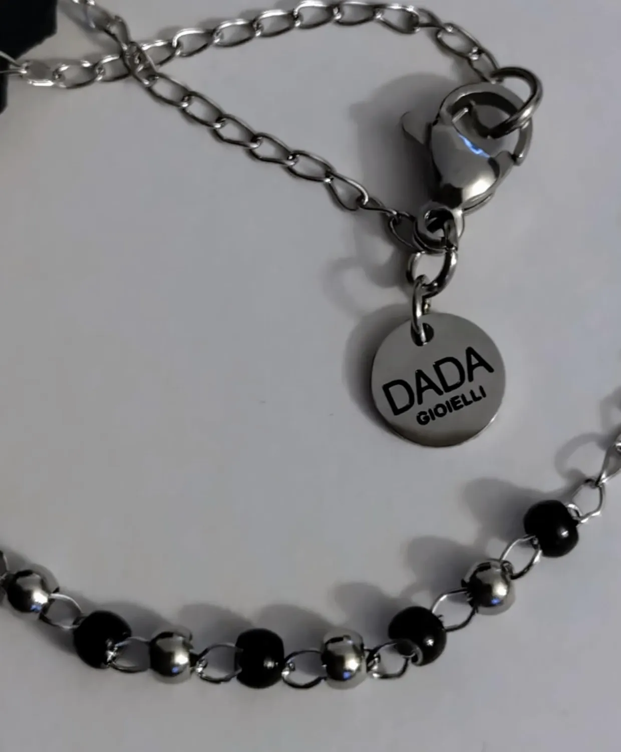 Dada Gioielli Collana Rosario Acciaio Argento e Nero
