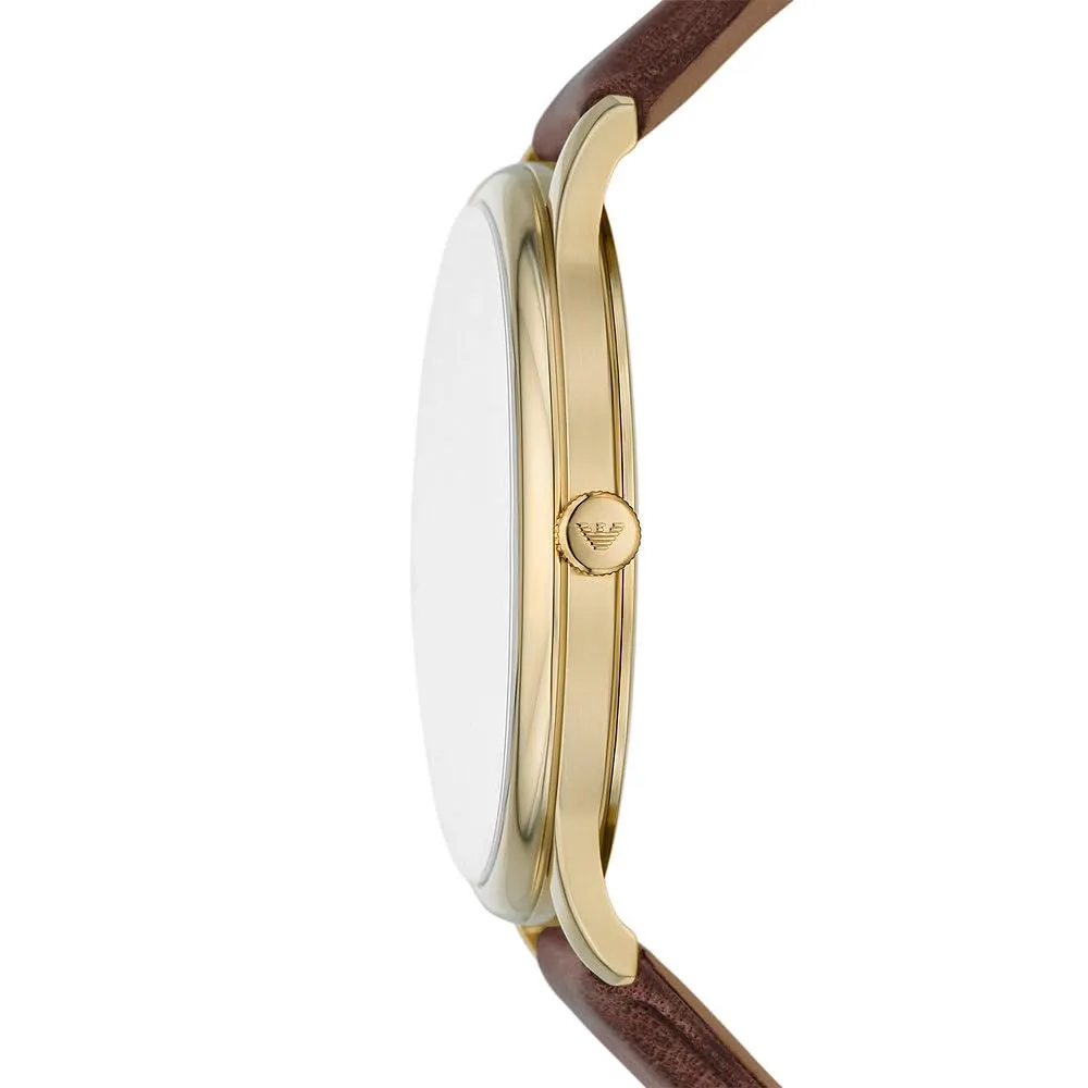 Emporio Armani Orologio Uomo Marrone Oro