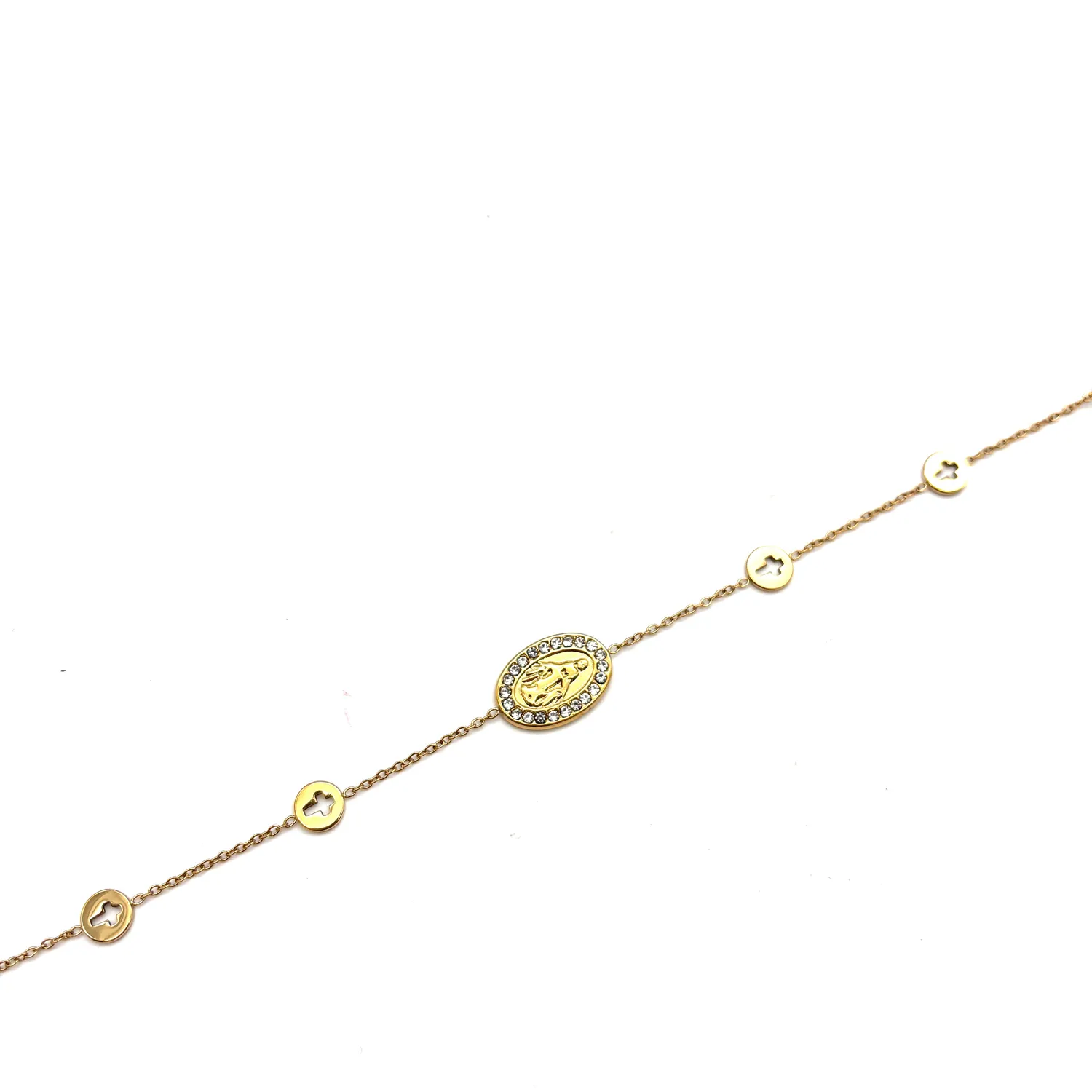 Ornamenta Madonnina bracciale acciaio oro 17-22 cm