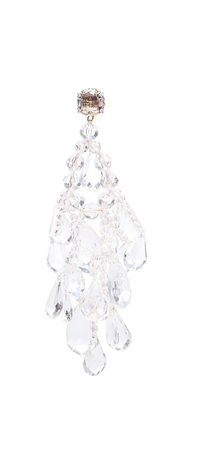 Rada Mono-orecchino plexi trasparente con perle