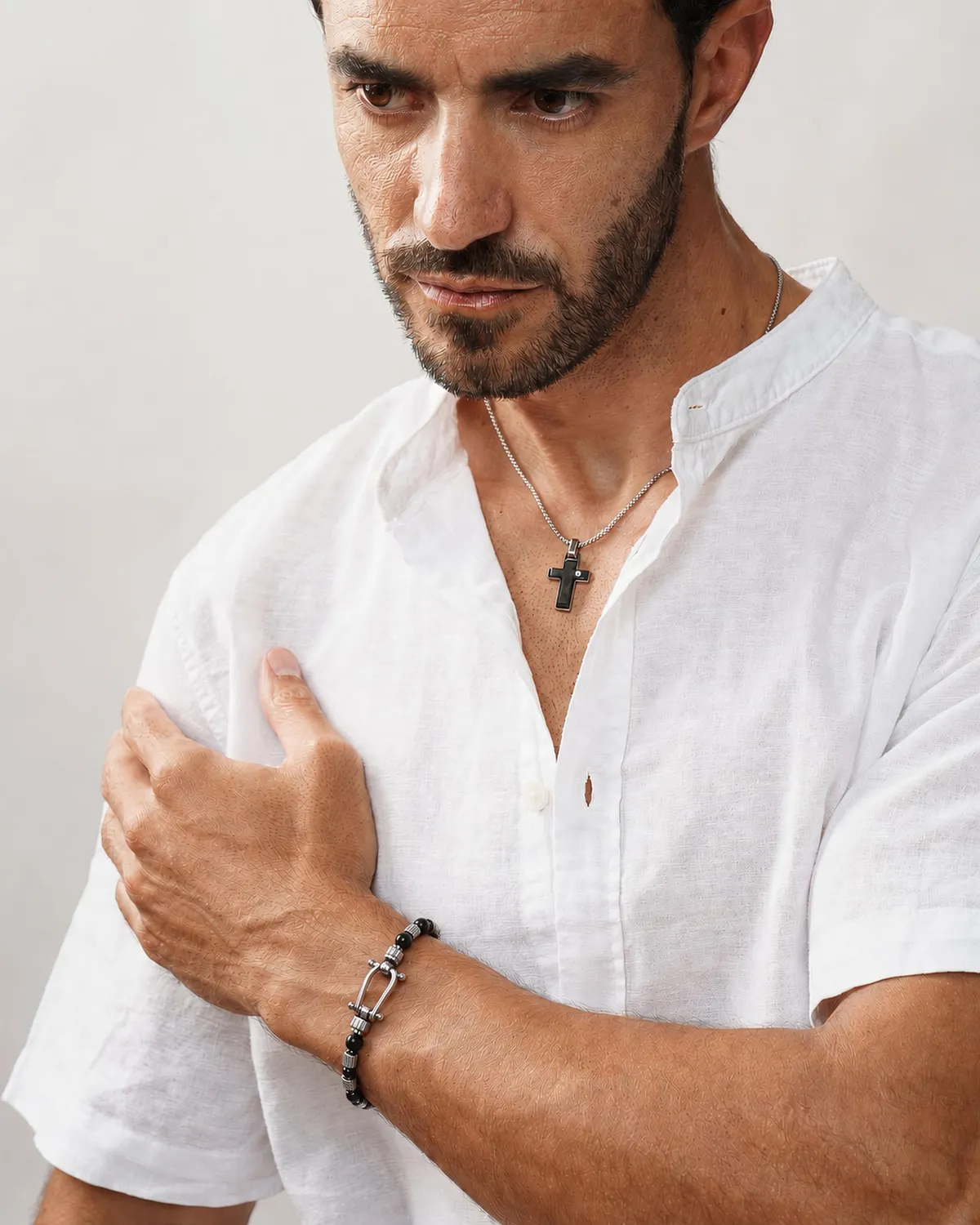Dada Gioielli Pietre Naturali Onice Bracciale Uomo Acciaio