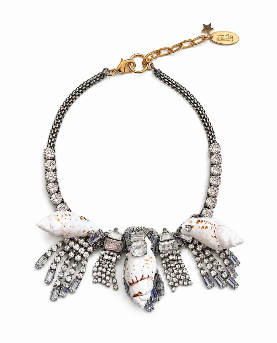 Rada collana conchiglie naturali strass