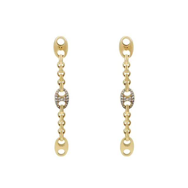Emporio Armani Orecchini Donna Oro Caldo Bottone Acciaio