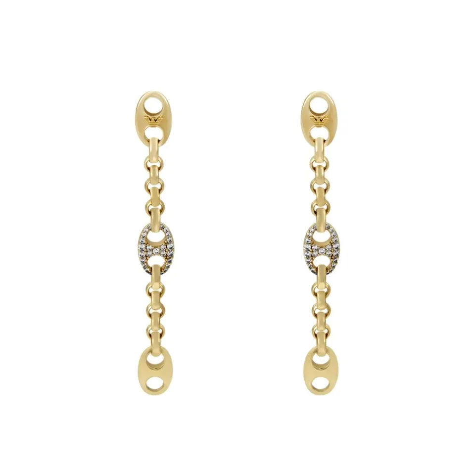 Emporio Armani Orecchini Donna Oro Caldo Bottone Acciaio