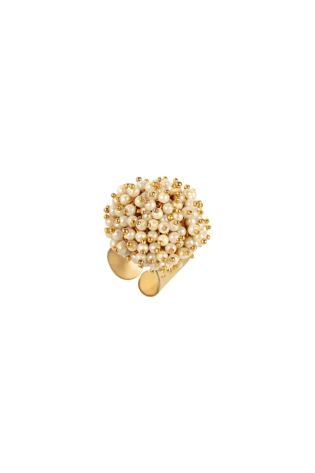 House of Tuhina Pearl Bomb anello perla oro