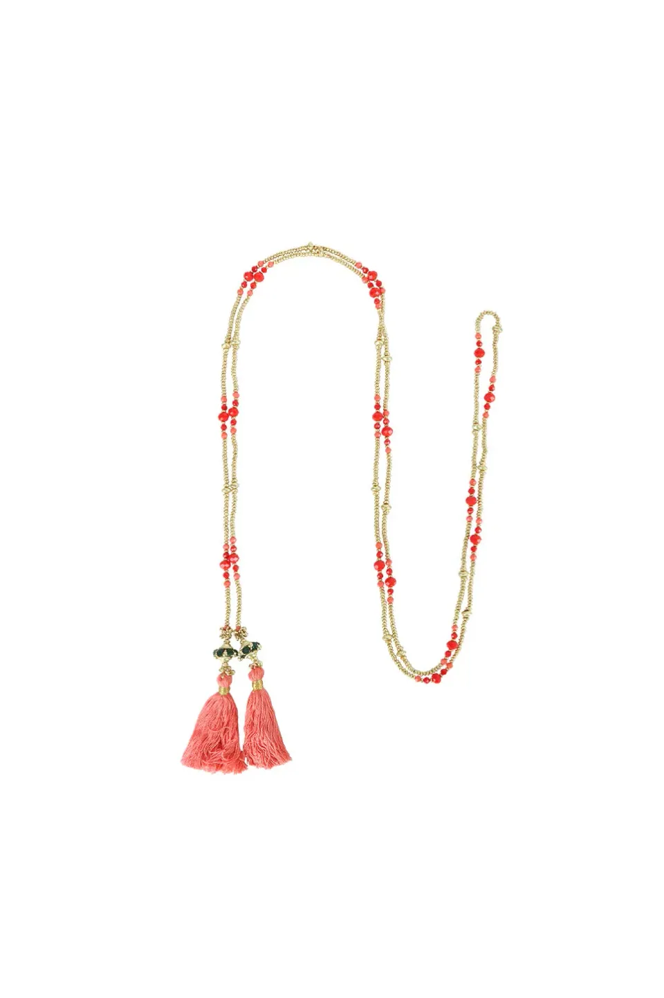 House of Tuhina Ashwini collana corallo intrecciata a mano