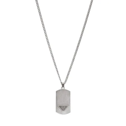 Emporio Armani collana dogtag uomo acciaio