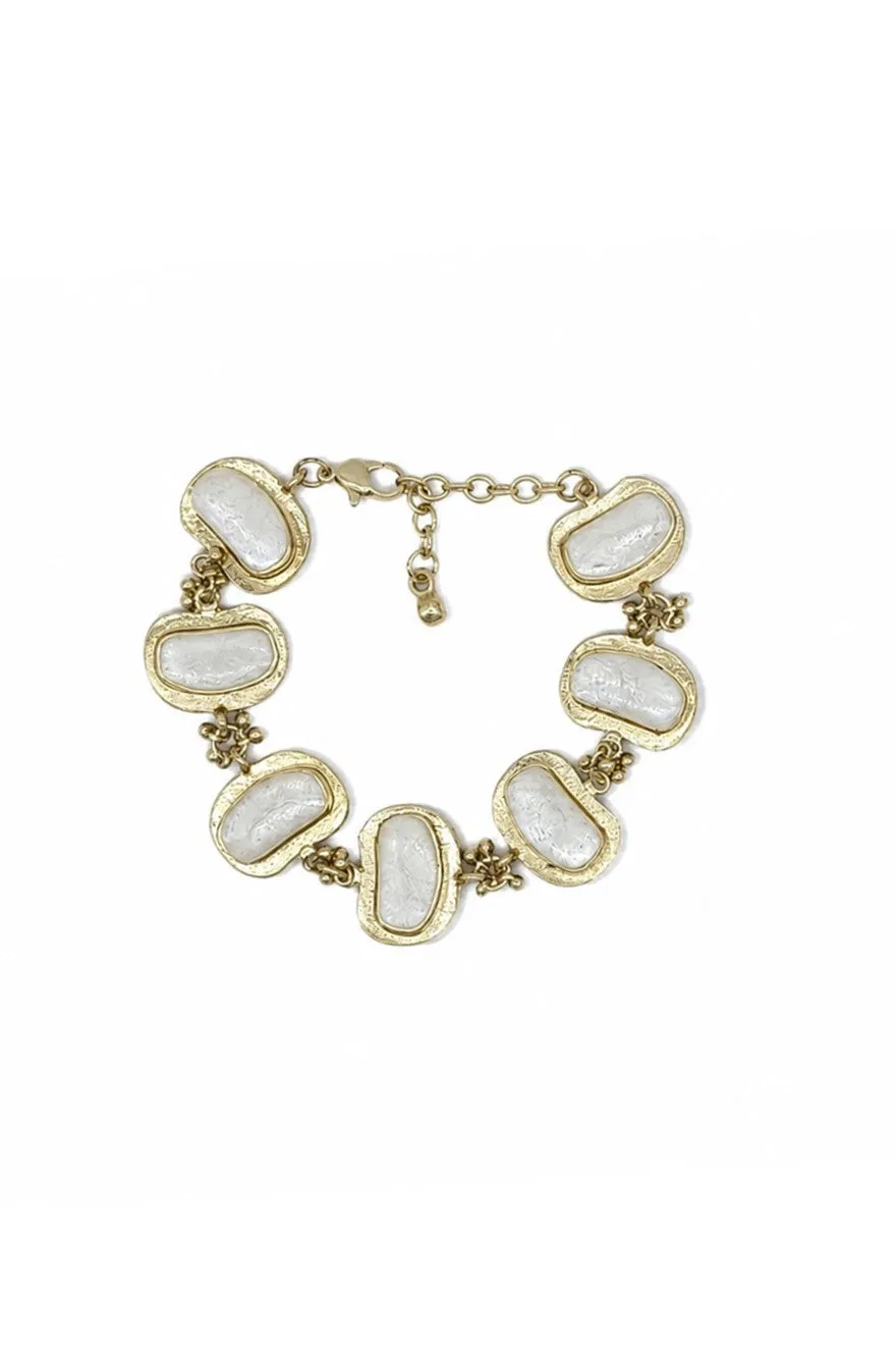 House of Tuhina Moon Gold MG26 Look5 bracciale turchese fatto a mano
