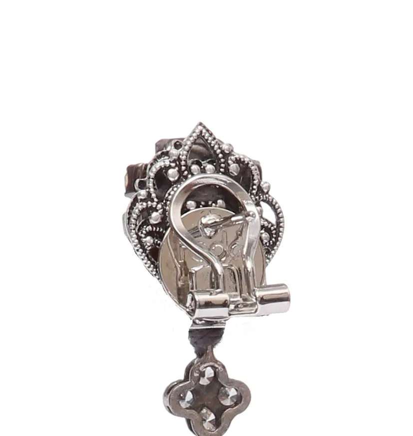 Rada Chandelier orecchini verde marrone clip