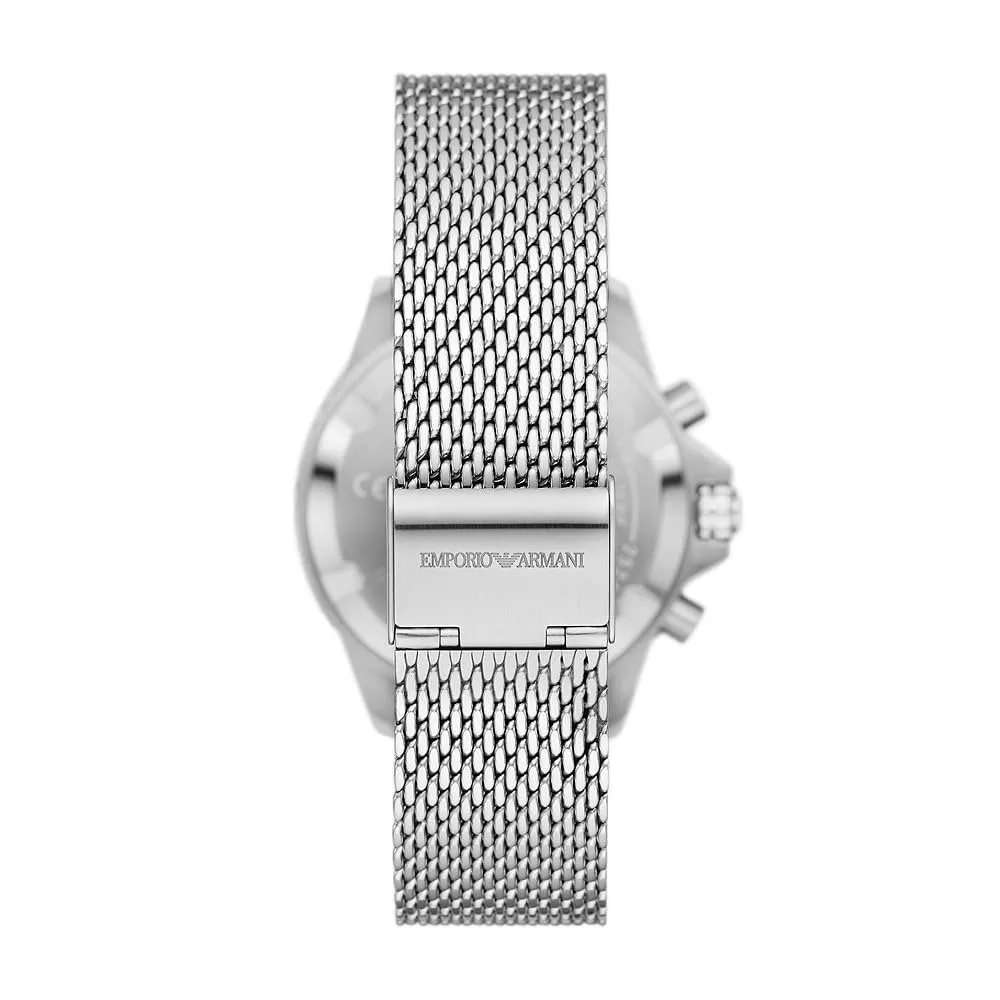 Emporio Armani Cronografo Uomo Argento Blu Solare