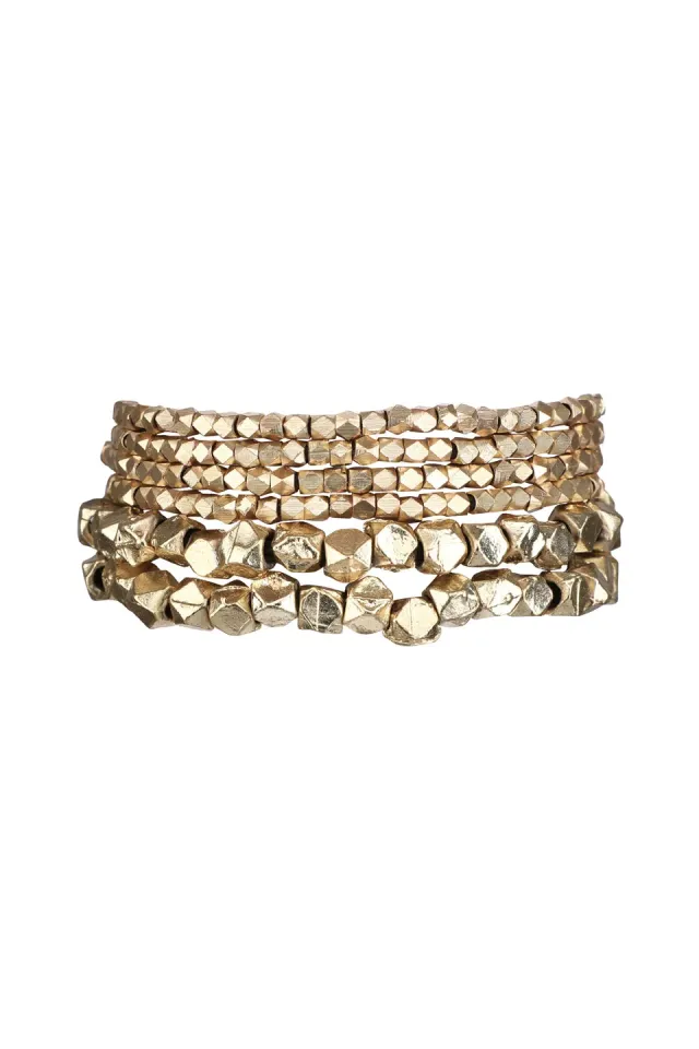 House of Tuhina Rooh bracciale multistrato oro pietra