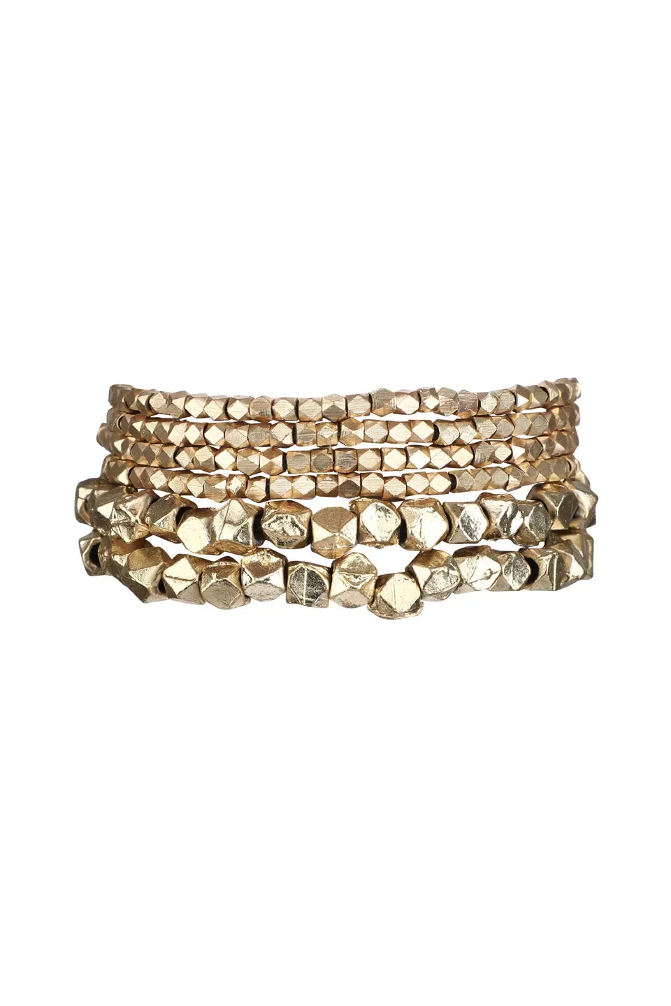 House of Tuhina Rooh bracciale multistrato oro pietra
