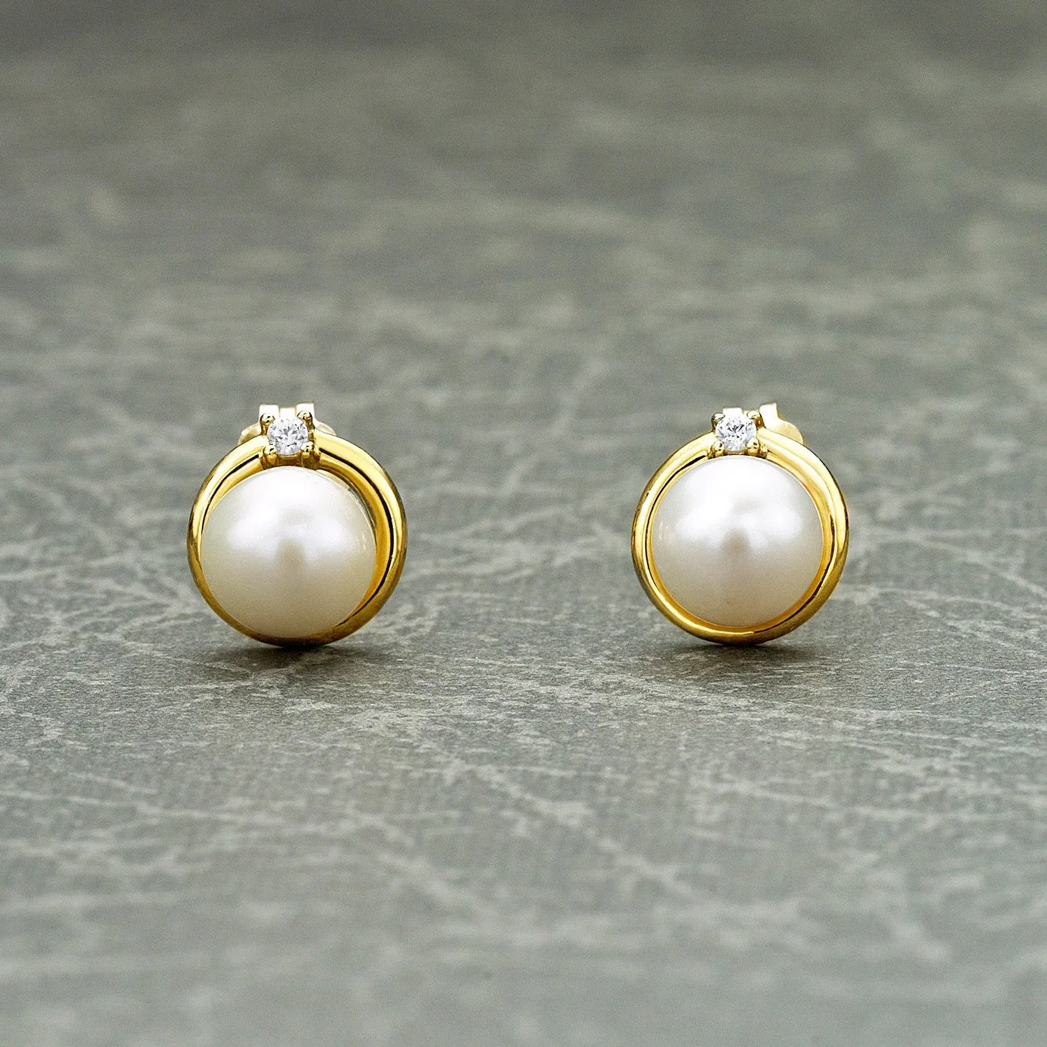 Diamond Treats orecchini perle oro giallo 9 carati
