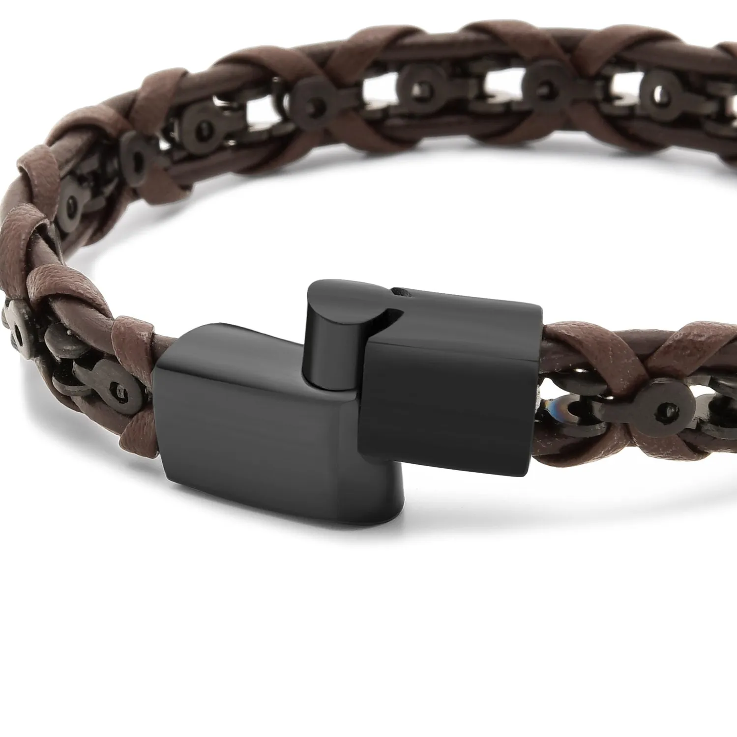 Dada Gioielli bracciale uomo pelle marrone 21,5+1 cm