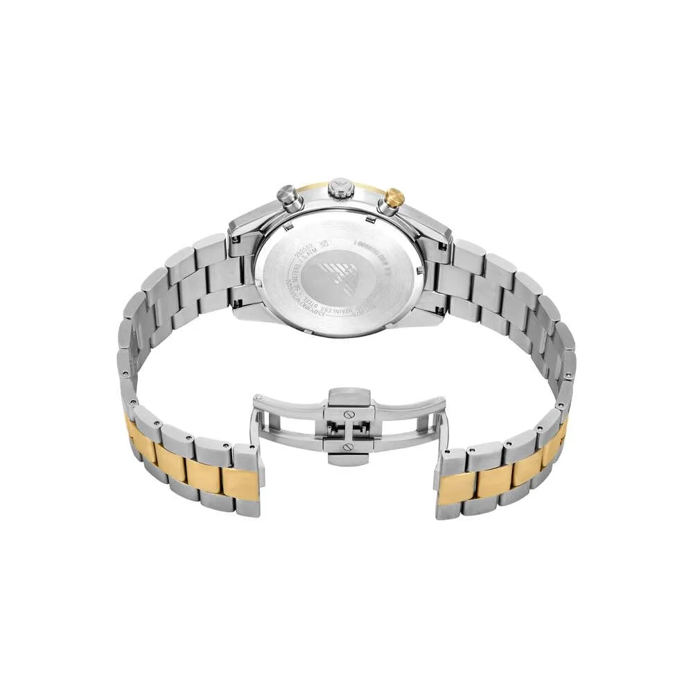Emporio Armani orologio uomo argento e oro