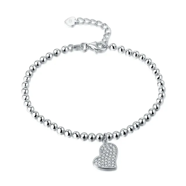 Diamond Treats Braccialetto Cuore Argento 925 Zirconi 16,5-19 cm
