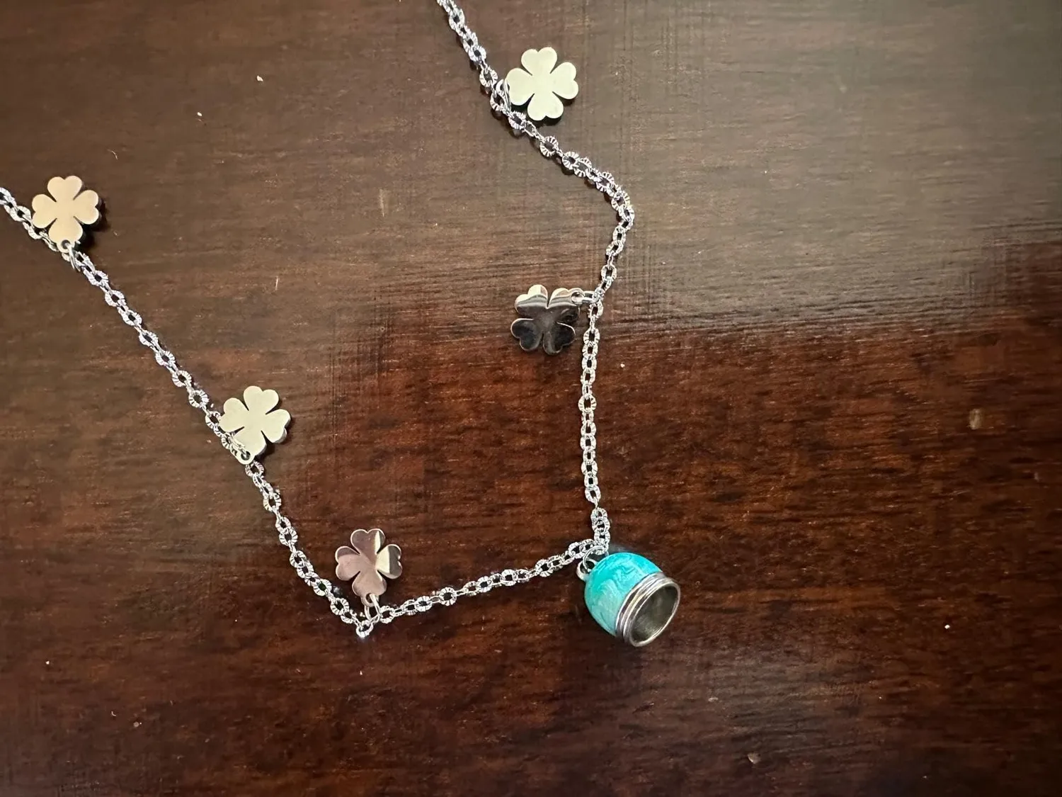 Dada Gioielli Capri Campanella Collana Turchese Quadrifoglio Acciaio