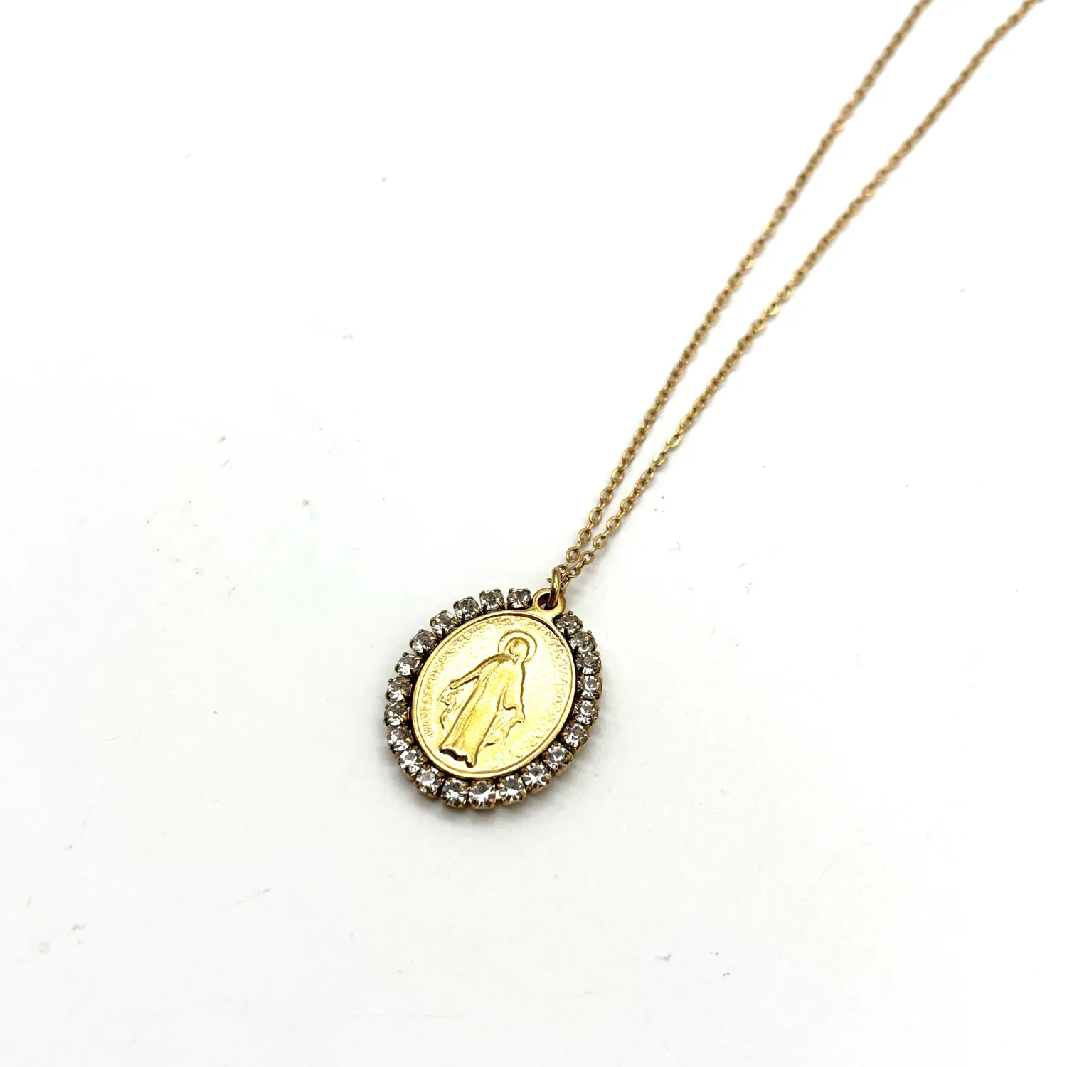 Ornamenta Miracolosa collana acciaio oro zirconi 40-45 cm