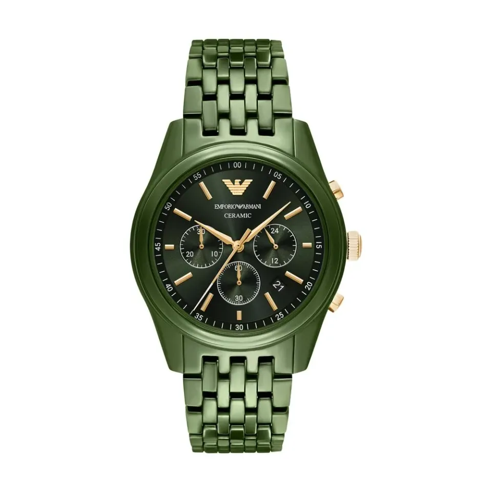 Emporio Armani AR70017 cronografo ceramica verde 43 mm