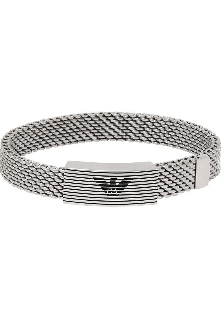Emporio Armani Bracciale Uomo Acciaio Blu e Grigio Cursore