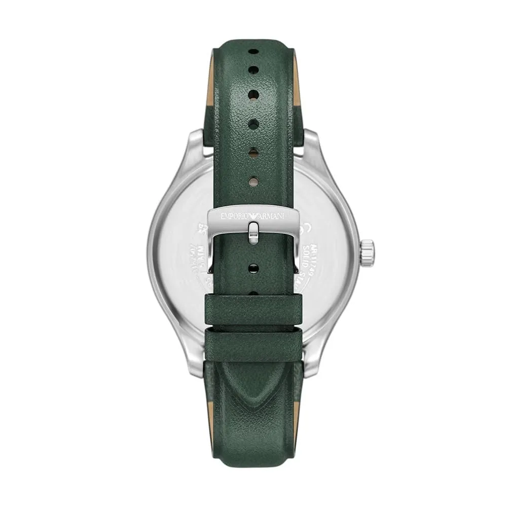 Emporio Armani AR11749 orologio uomo 41 mm pelle verde datario