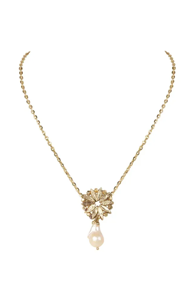 House of Tuhina Baisa Gold Reja Collana Perle Oro