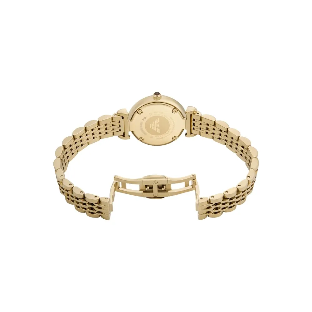 Emporio Armani Orologio Donna 28mm Tono Oro Marrone Chiaro Quarzo
