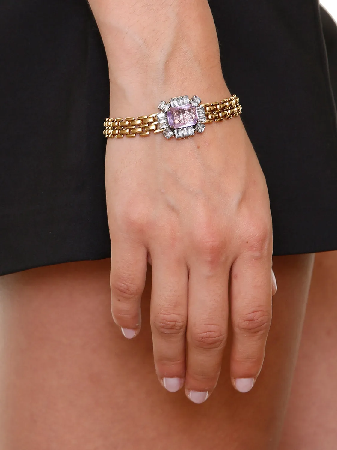 Rada Bracciale Catena con Pietra bracciale dorato pietra lilla
