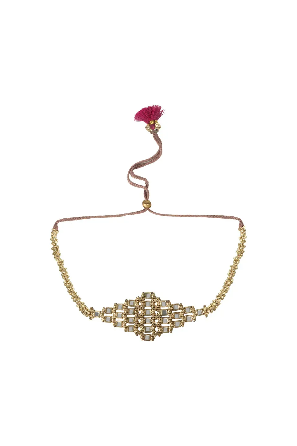 House of Tuhina Mirror Falak Teer choker oro a specchio