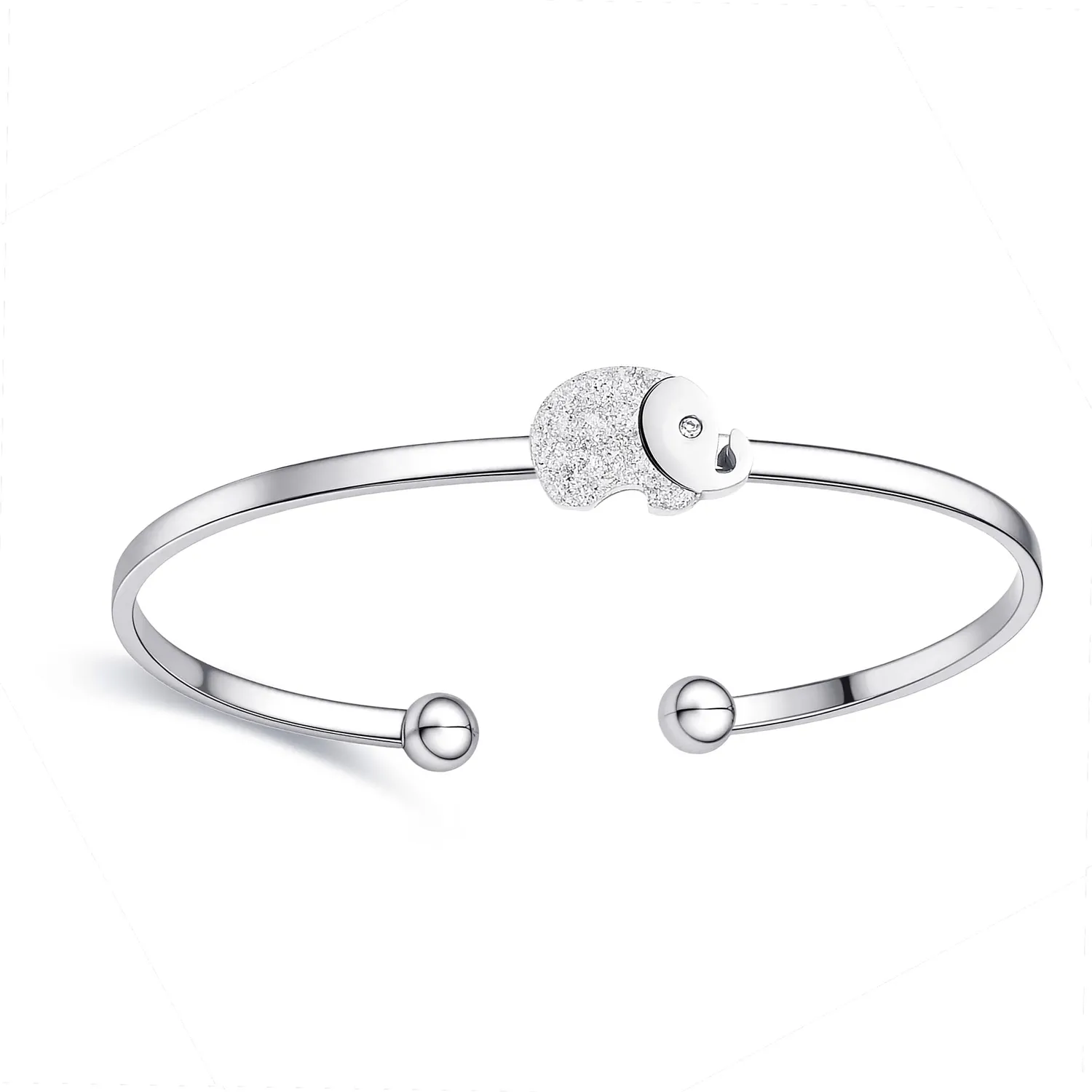 Dada Gioielli Portafortuna Bracciale Rigido Elefante Argento Acciaio