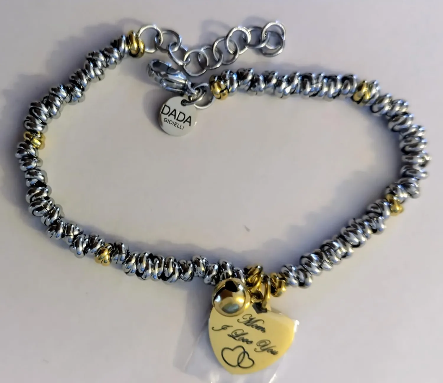 Dada Gioielli Bracciale Mamma Campanella Cuore Argento Oro