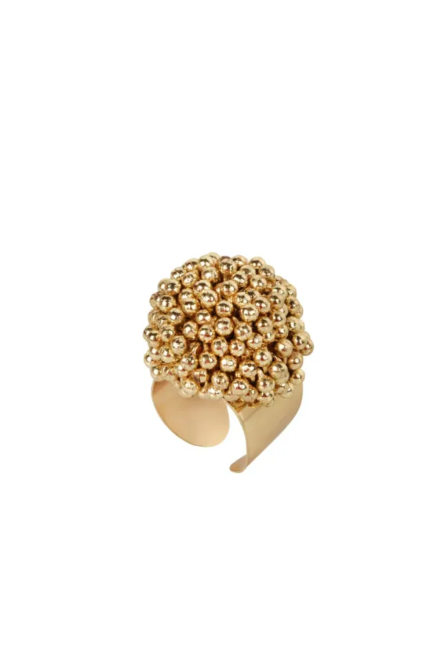 House of Tuhina Trajva Bomb anello oro sole fatto a mano