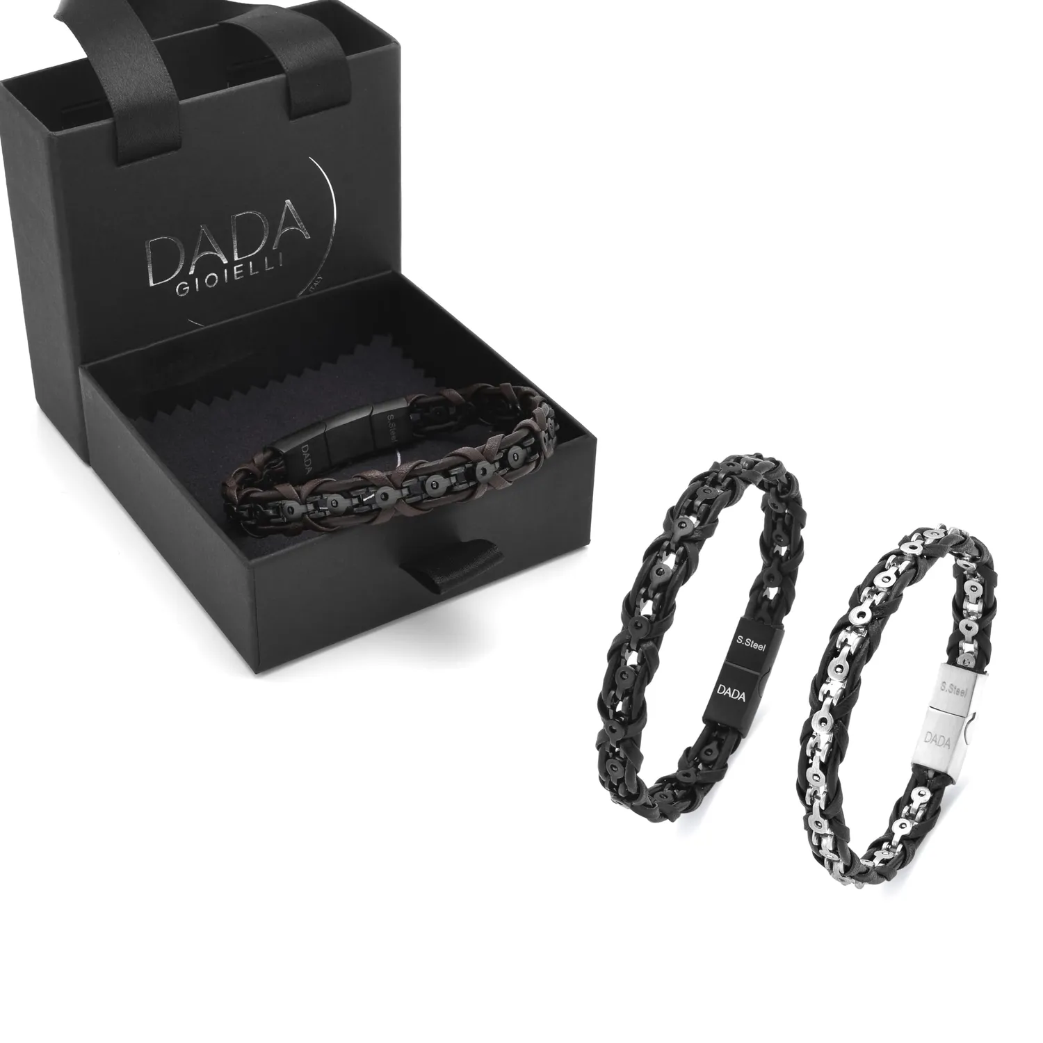 Dada Gioielli bracciale uomo pelle marrone 21,5+1 cm