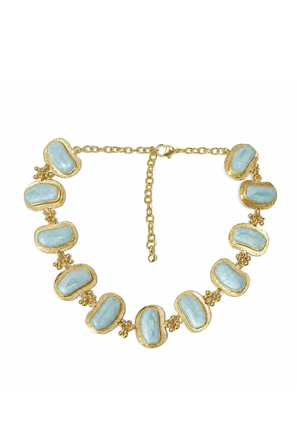 House of Tuhina Boat Stone collana pietre grigio argento