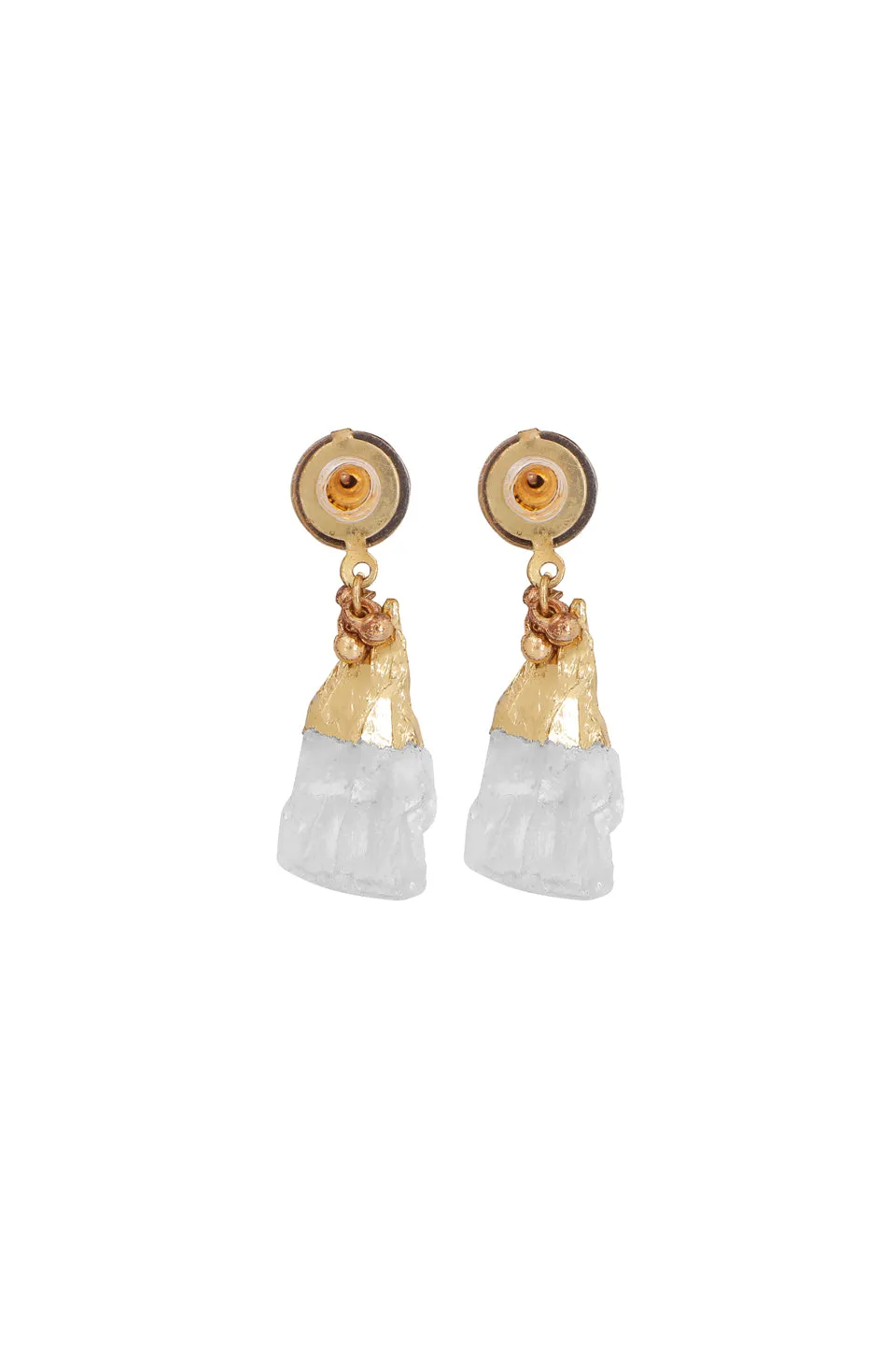 House of Tuhina Small Rock orecchini pietra oro fatti mano