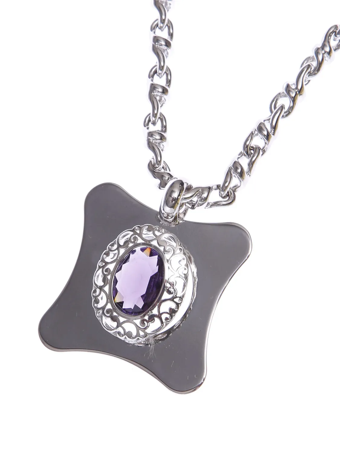 Rada Collana Argento Viola con Pietra Ovale