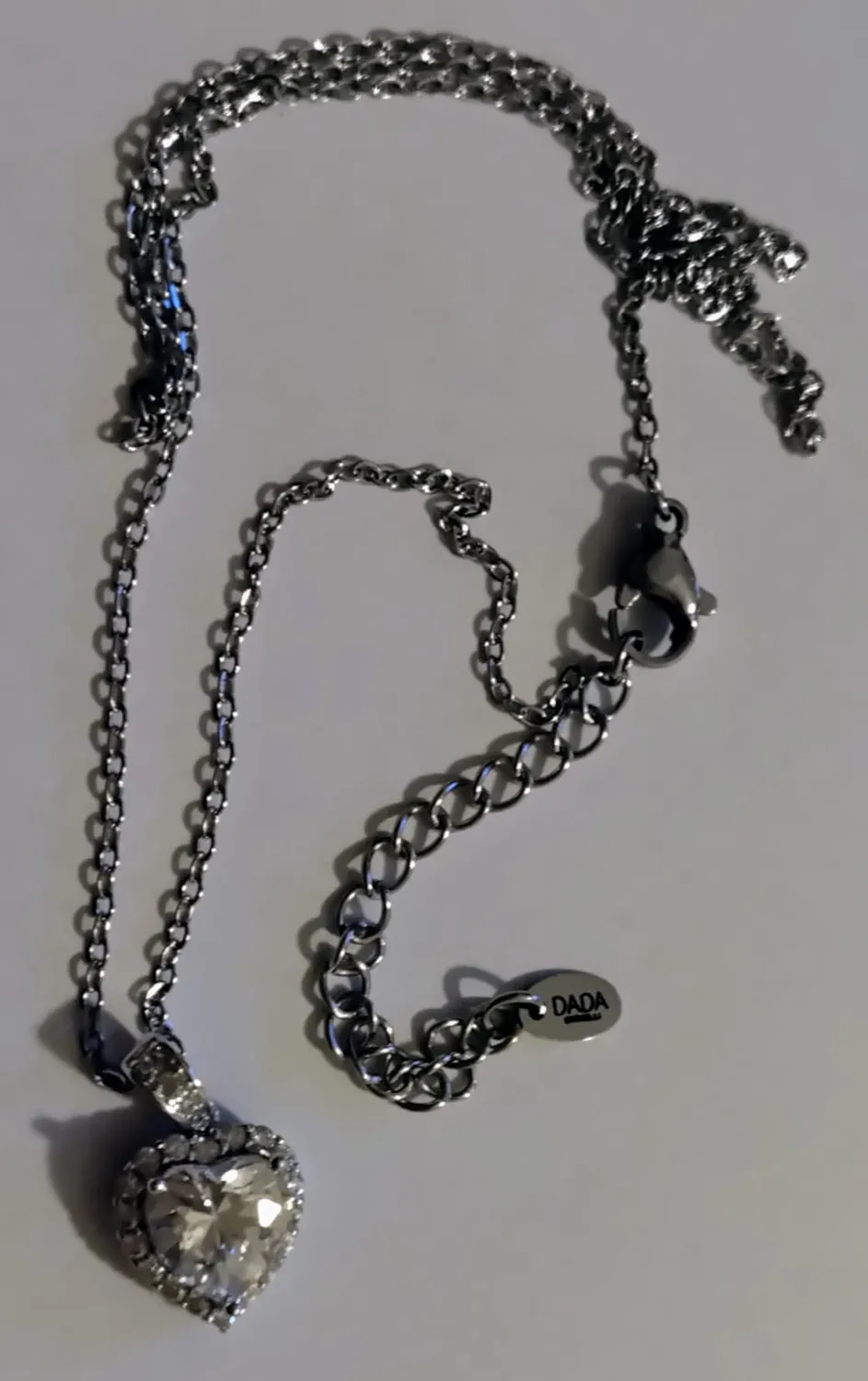 Dada Gioielli Collana Cuore 12mm Punto Luce Argento Rubino