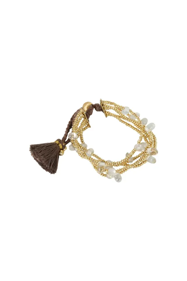 House of Tuhina Ayra bracciale multistrato oro luna
