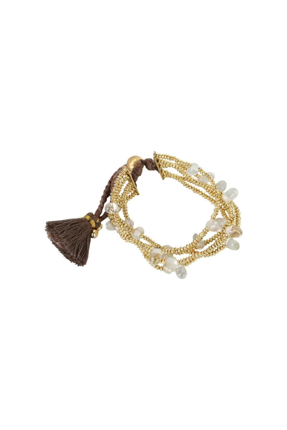 House of Tuhina Ayra bracciale multistrato oro luna