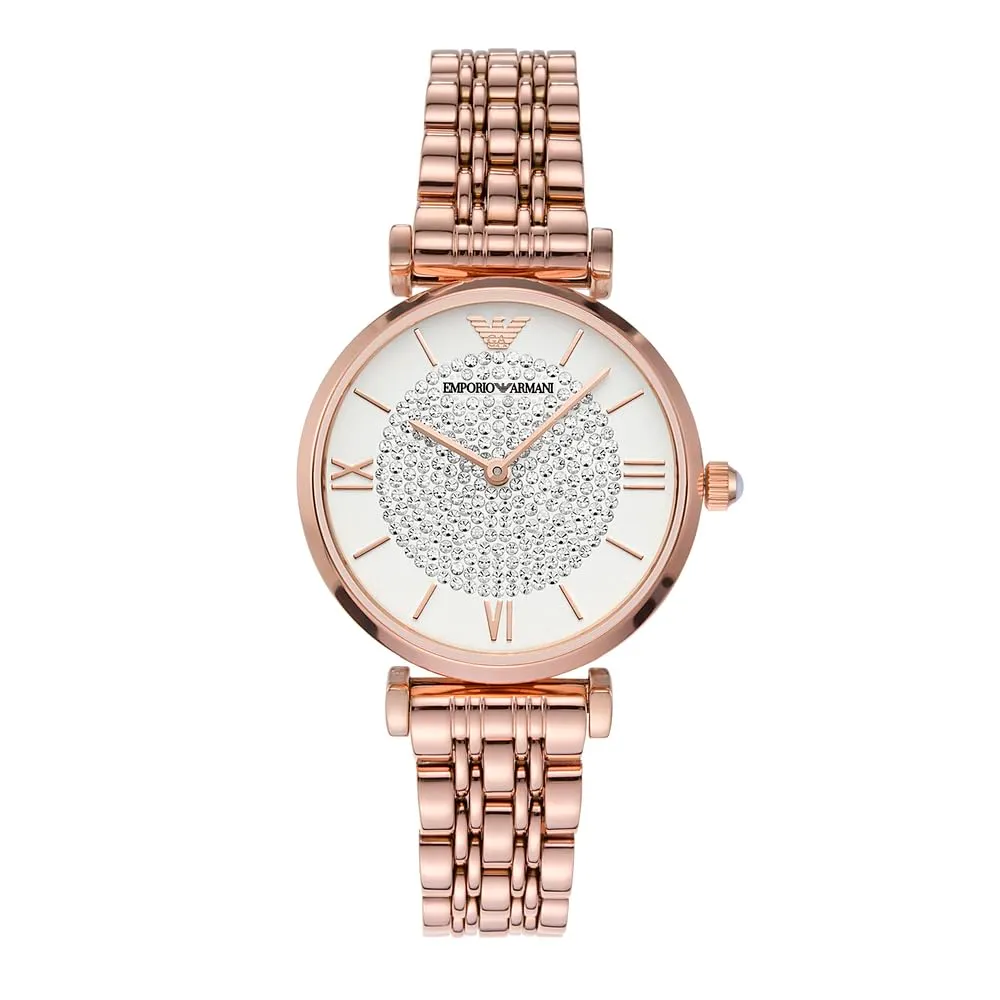 Emporio Armani set orologio donna oro rosa con orecchini