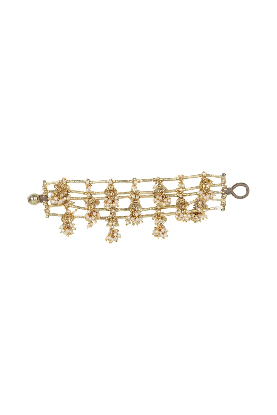 House of Tuhina Umbrella Bracciale multistrato perla oro