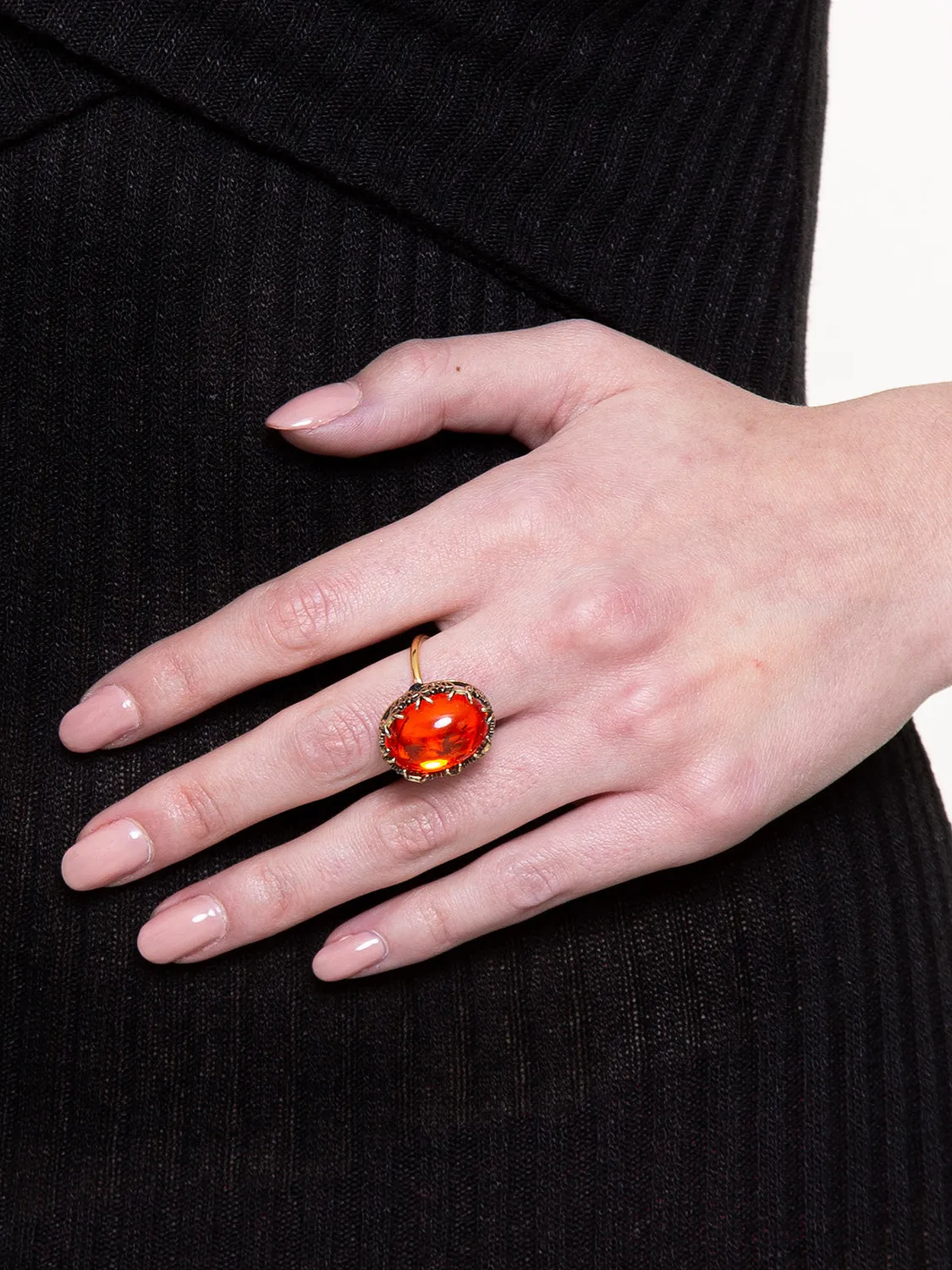 Rada Cabochon anello arancio vetro