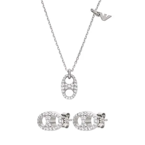 Emporio Armani set collana orecchini argento donna