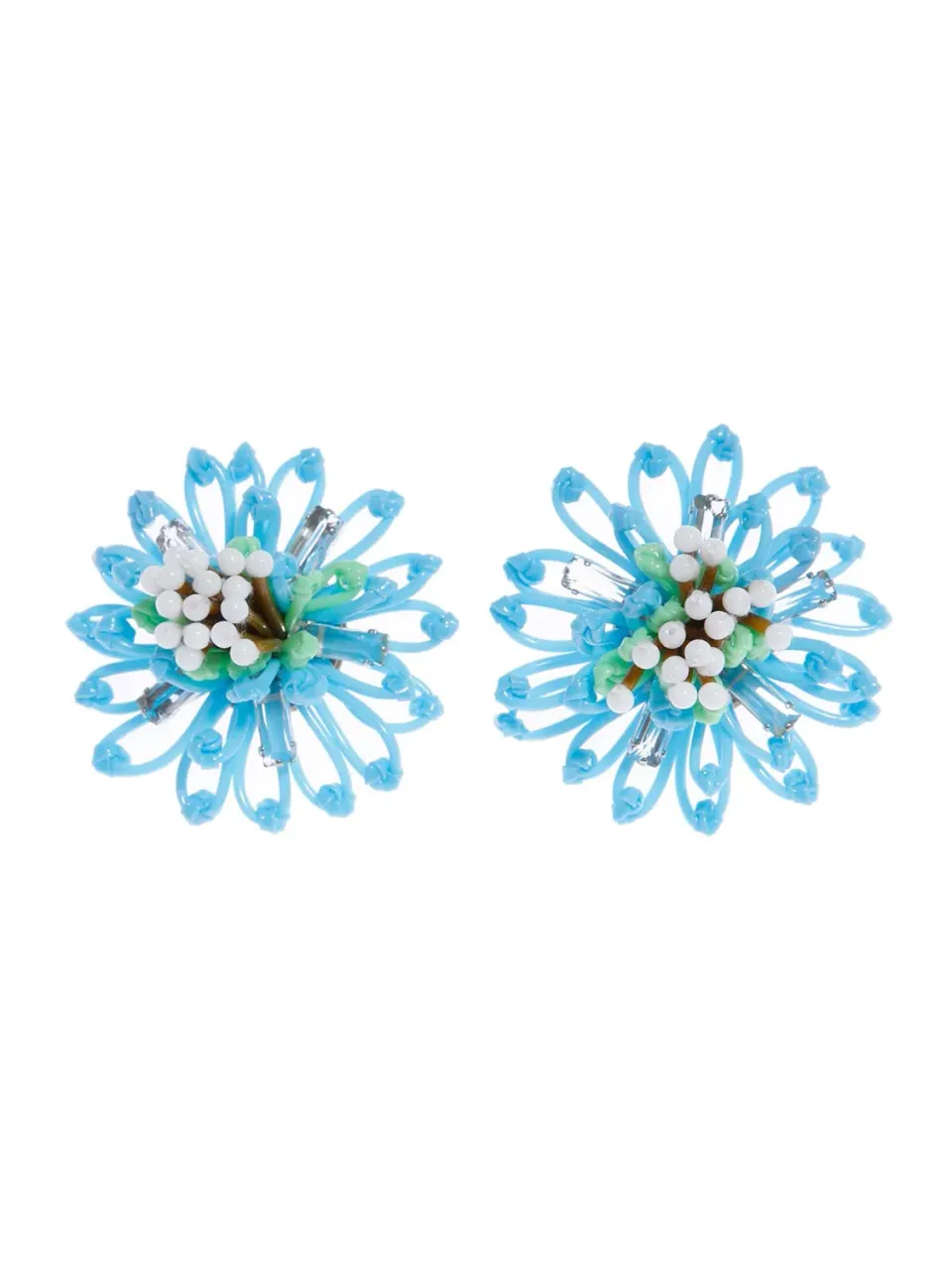 Rada Orecchini Fiore in Plastica orecchini clip turchese verde