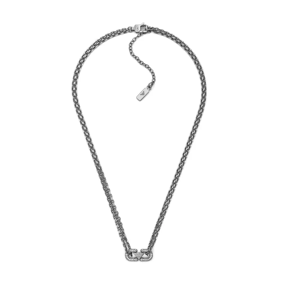 Emporio Armani Collana Uomo Acciaio Scuro Catena Moschettone