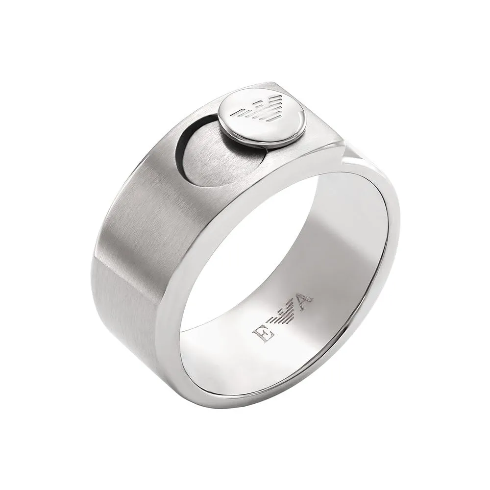 Emporio Armani EGS2032040 anello uomo acciaio nero