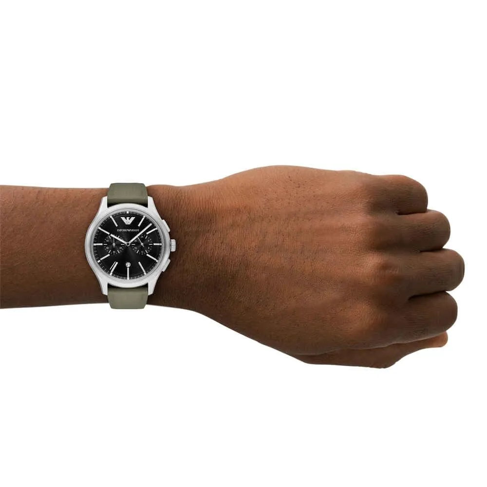 Emporio Armani cronografo uomo 42mm acciaio pelle