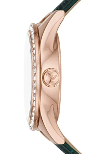Emporio Armani orologio donna oro rosa glitter verde
